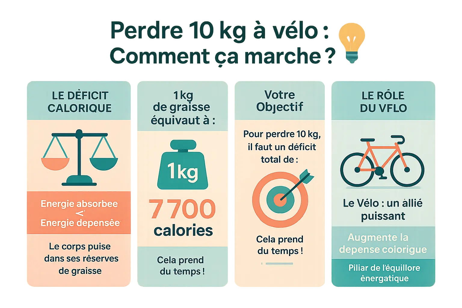 Illustration d'un vélo avec des éléments nutritionnels