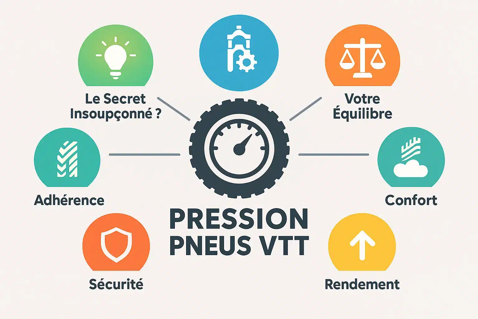 Infographie sur la pression des pneus de VTT