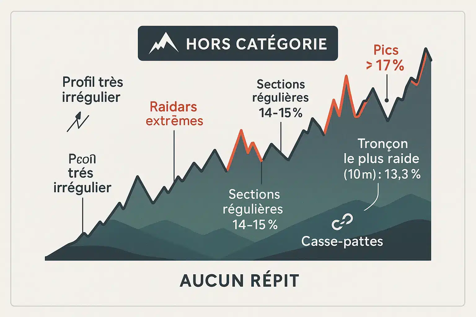 Profil irrégulier du Col de la Loze