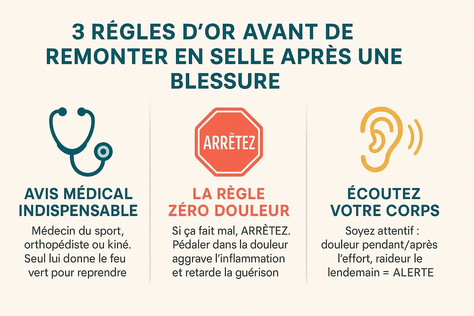 Illustration d'un cycliste ajustant sa selle avec attention