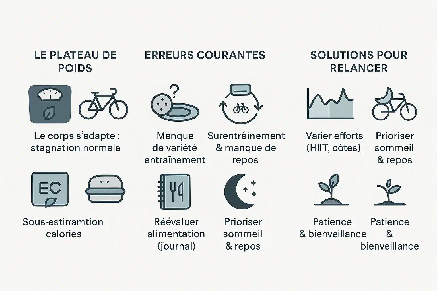 Illustration sur la stagnation du poids en cyclisme