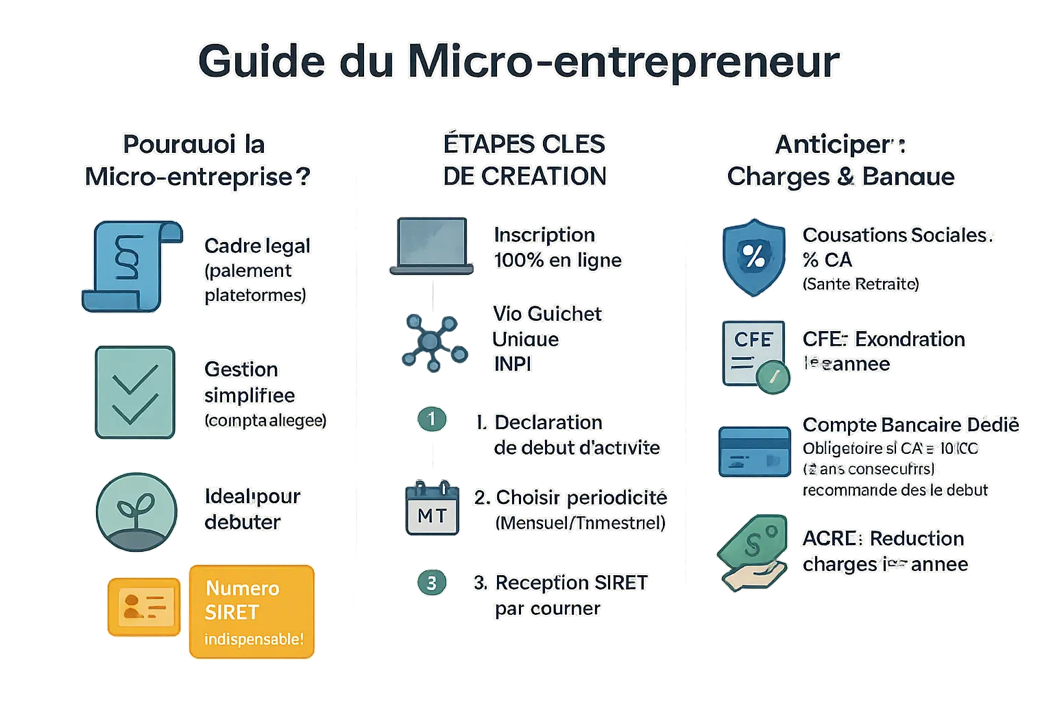 Infographie récapitulative sur le statut de micro-entrepreneur