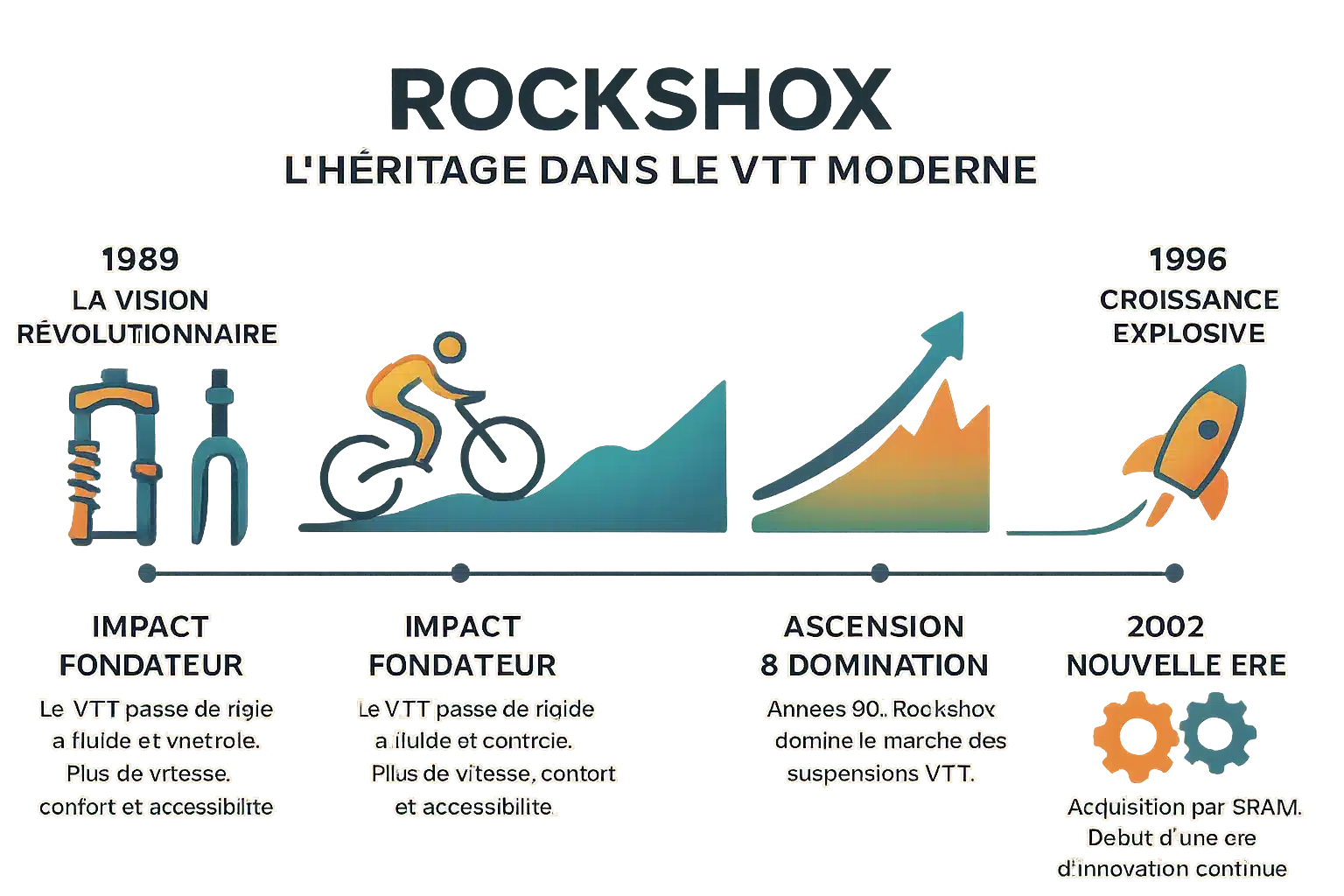 Évolution des fourches RockShox de 1989 à aujourd'hui