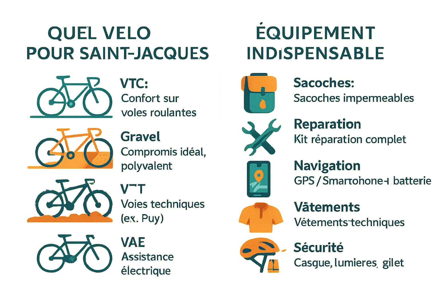 Choisir son vélo et équipement pour Saint-Jacques-de-Compostelle