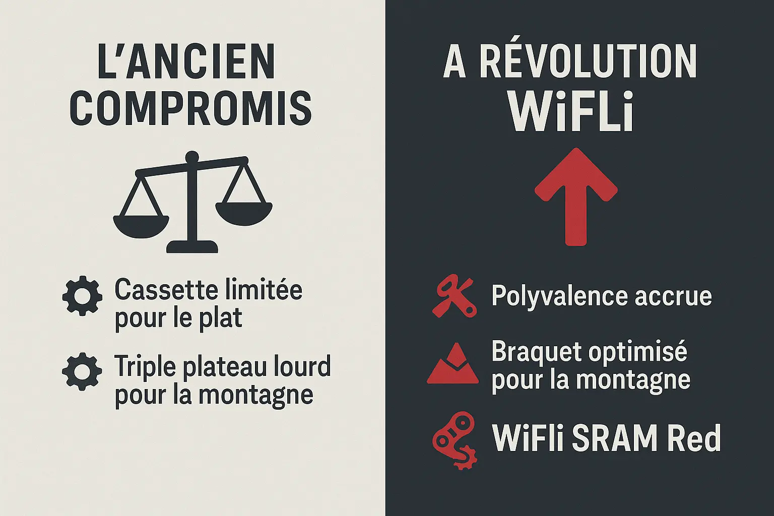 Détail du dérailleur SRAM Red WiFli en action sur un vélo de route