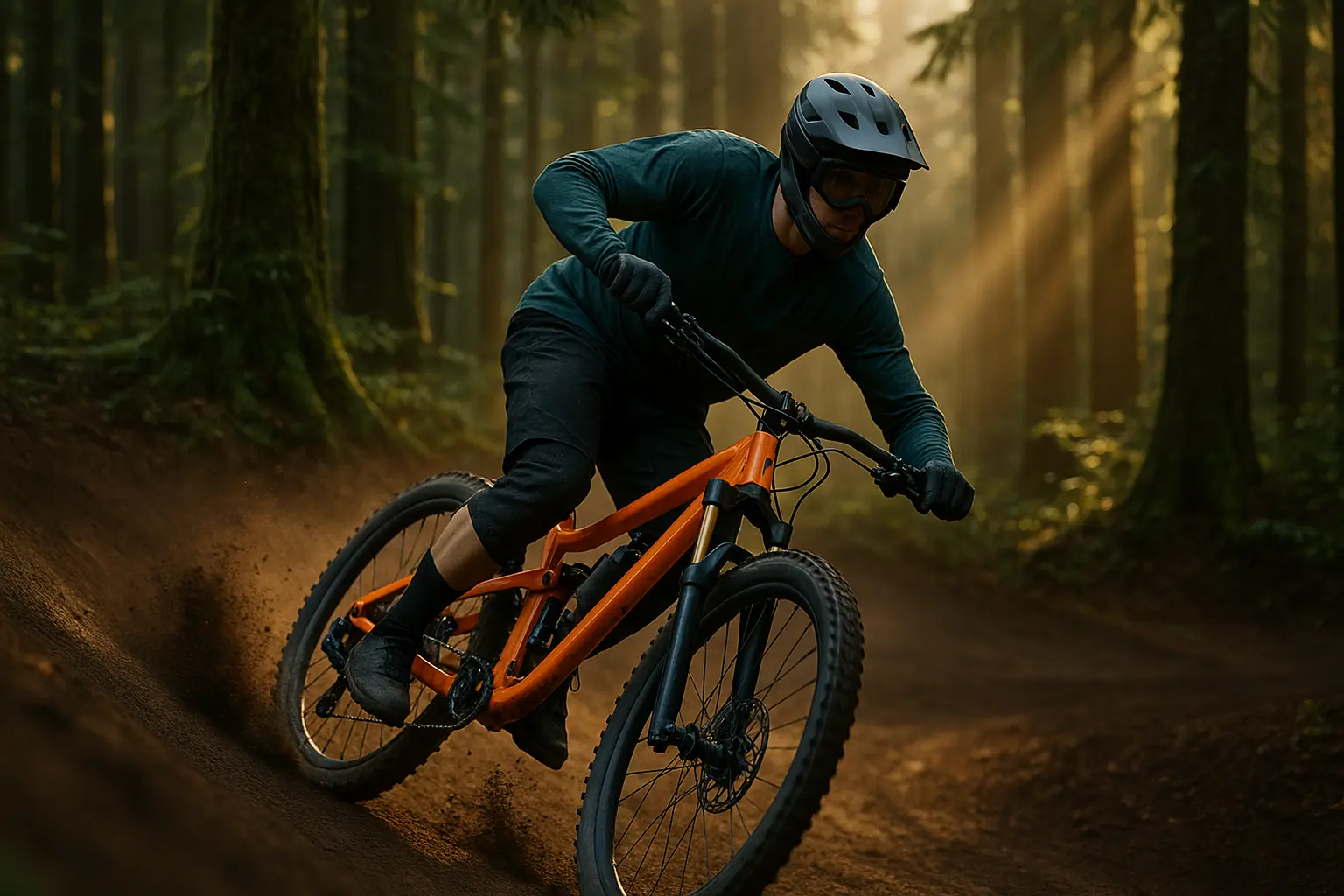 Cycliste sur un vtt Kona