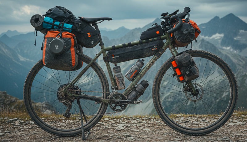 vtt équipé de sacoches